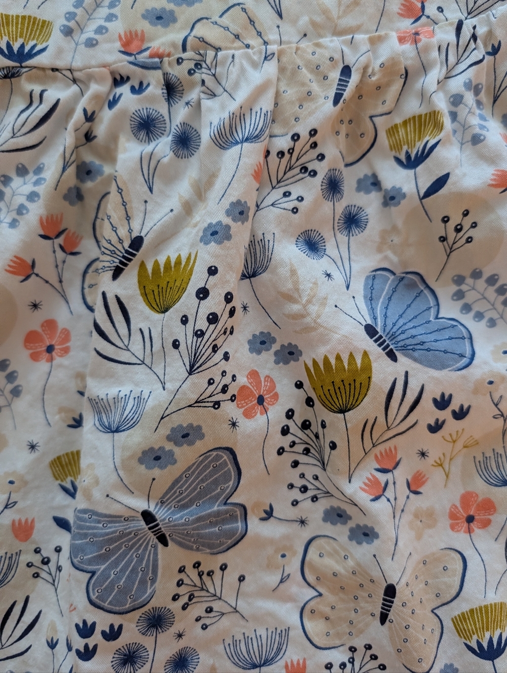 Girls White Butterfly & Floral Sundress Cotton  Size 4T - Picture 7 of 9